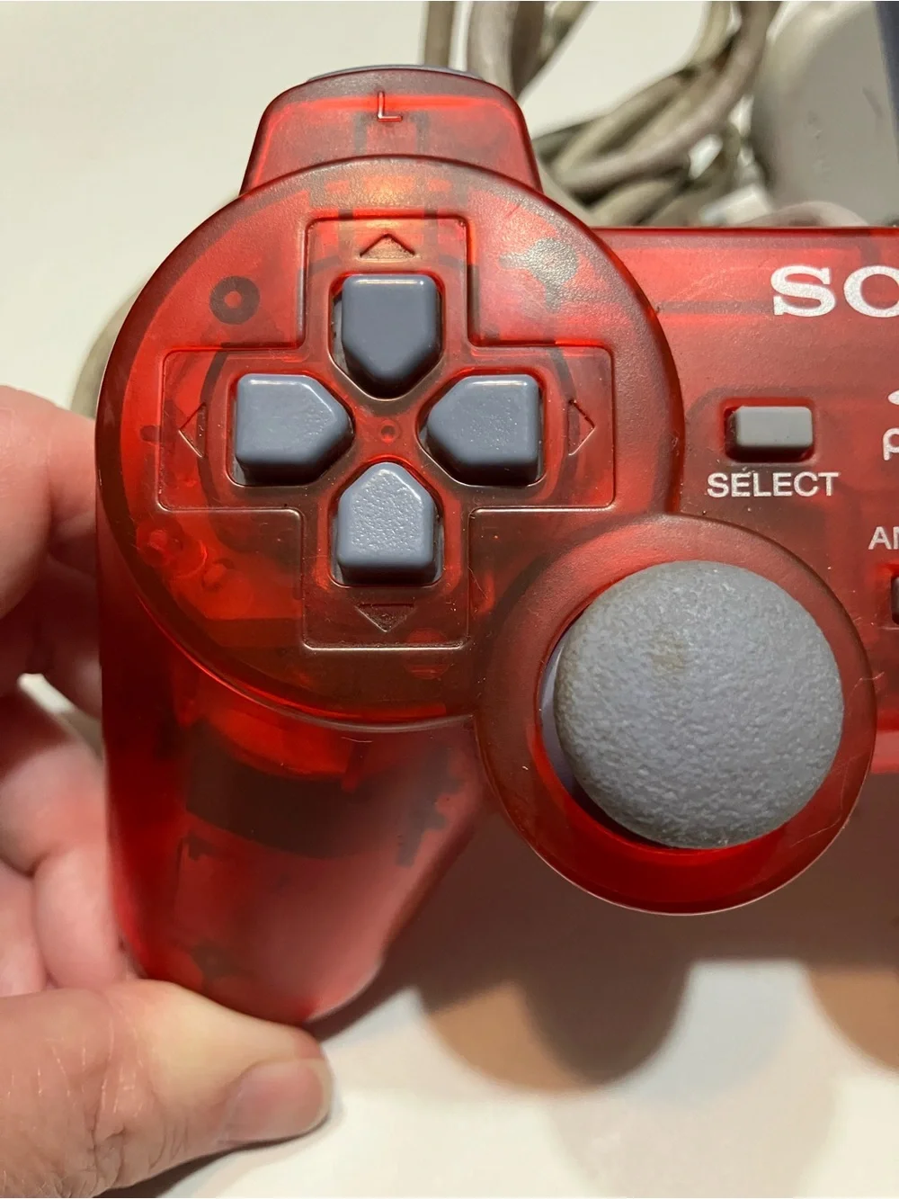 Official Sony PlayStation 1 Controller OEM PSOne PS1 Clear Red Analog SCPH-110